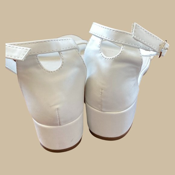COPY - Wedding sandals 1 inch short heel white ankle strap size 9 - Picture 3 of 3